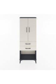 Arges Dolap Tek Raflı 2 Çekmeceli Tek Askılı 60x30x163 Antrasit-Aytaşı