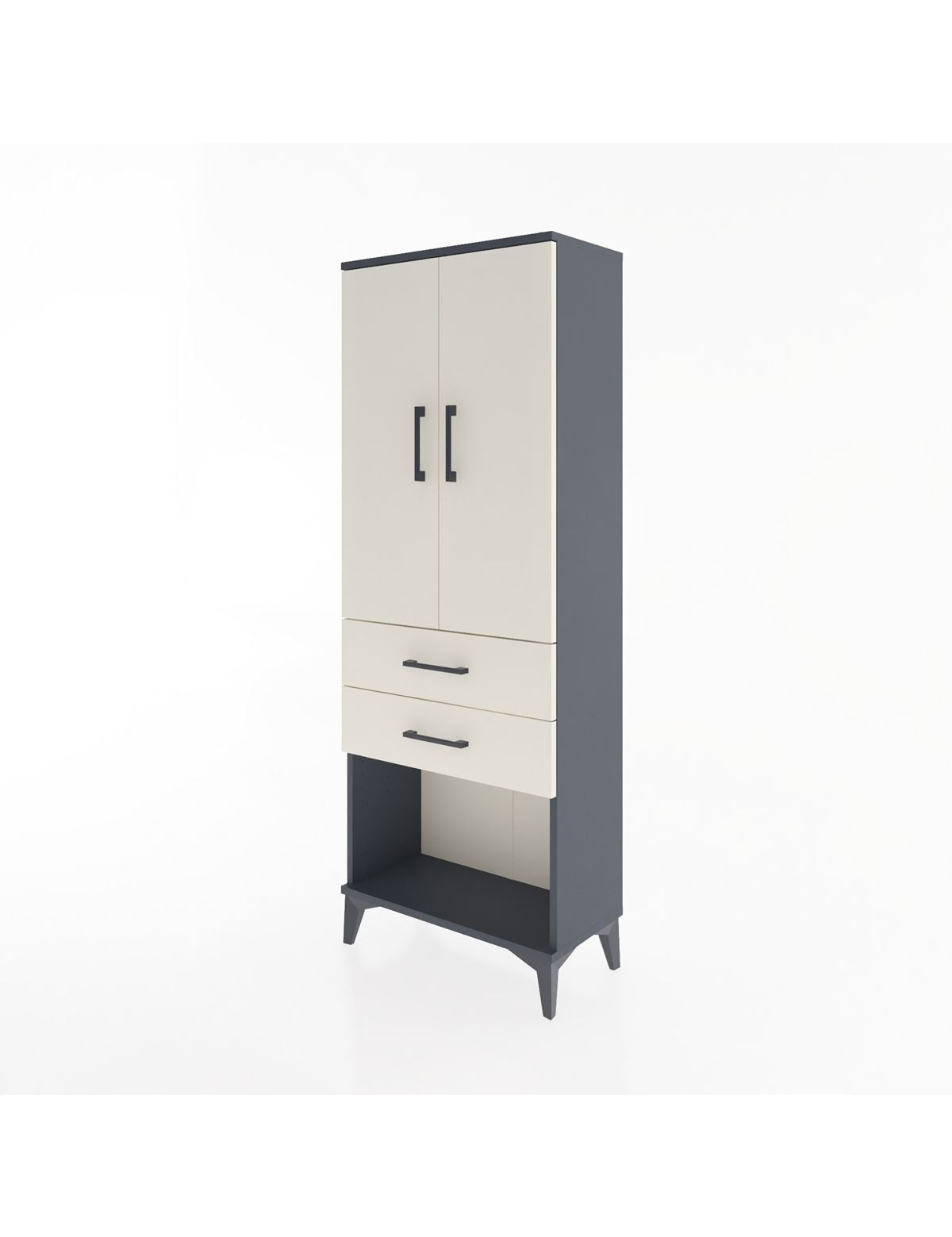 Arges Dolap Tek Raflı 2 Çekmeceli Tek Askılı 60x30x163 - S20M131V4A