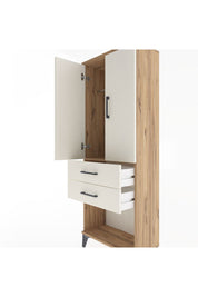 Arges Dolap Tek Raflı 2 Çekmeceli Tek Askılı 60x30x163 Çam-Aytaşı