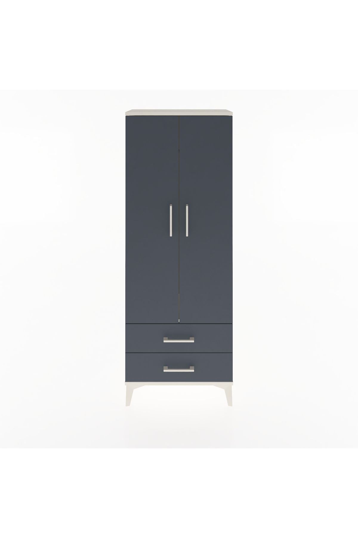 Arges Dolap Tek Raflı 2 Çekmeceli Tek Askılı 60x30x163 Aytaşı-Antrasit