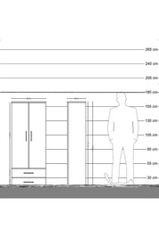 Arges Dolap Tek Raflı 2 Çekmeceli Tek Askılı 60x30x163 Aytaşı-Antrasit