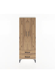 Arges Dolap Tek Raflı 2 Çekmeceli Tek Askılı 60x30x163 Aytaşı-Çam