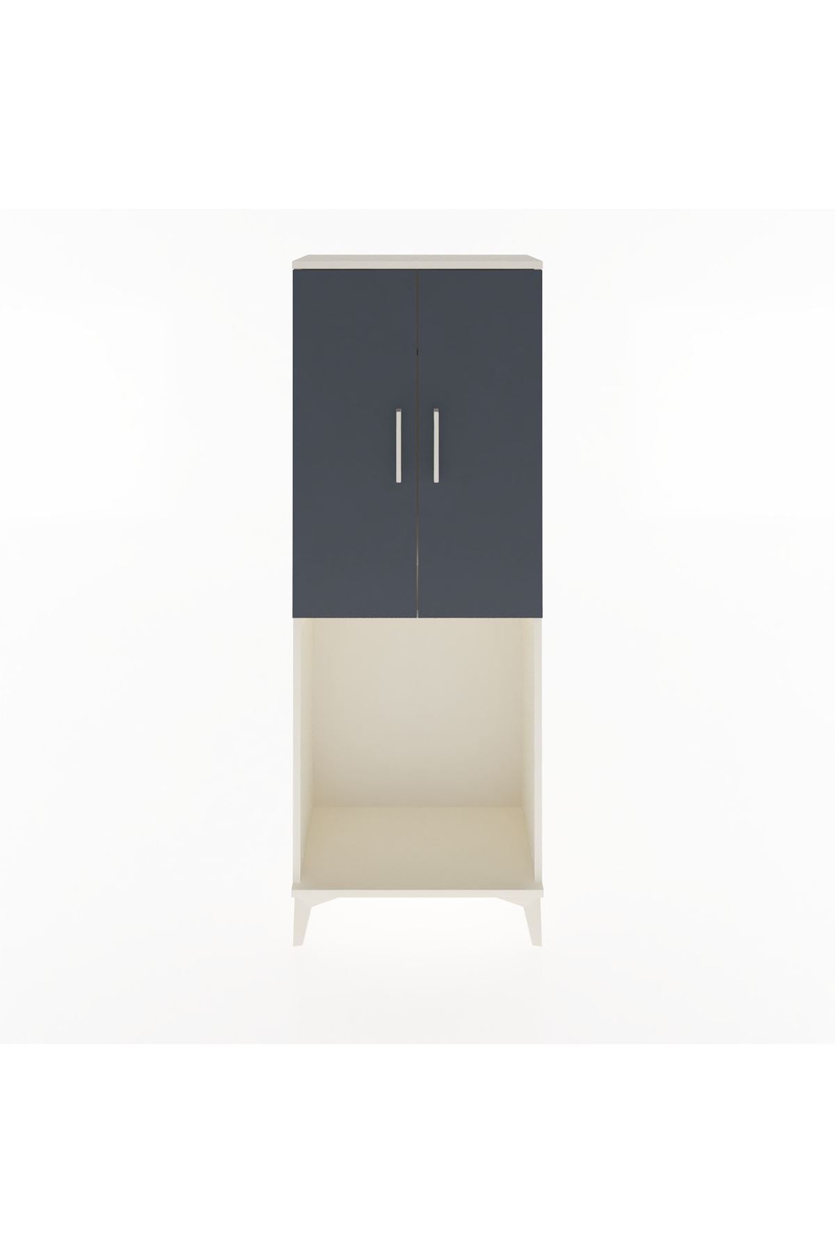 Arges Dolap Tek Raflı 2 Kapaklı Tek Askılı 60x30x163 Aytaşı-Antrasit