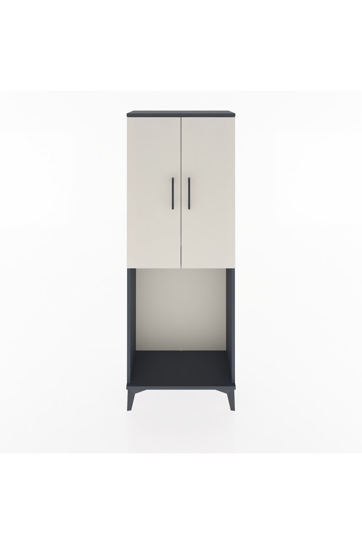 Arges Dolap Tek Raflı 2 Kapaklı Tek Askılı 60x30x163 Antrasit-Aytaşı