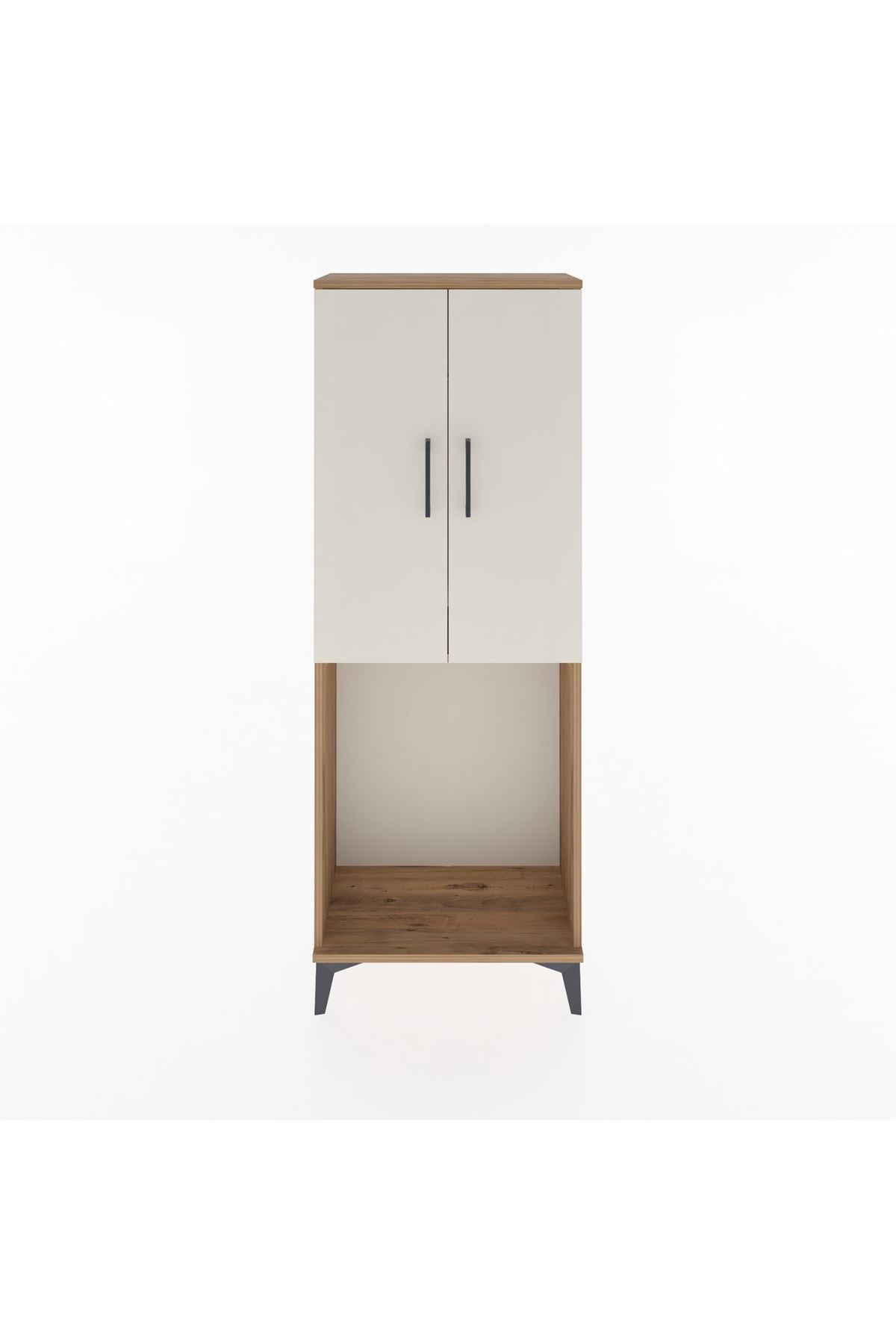 Arges Dolap Tek Raflı 2 Kapaklı Tek Askılı 60x30x163 Çam-Aytaşı