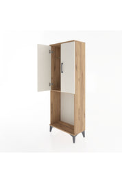 Arges Dolap Tek Raflı 2 Kapaklı Tek Askılı 60x30x163 Çam-Aytaşı