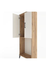 Arges Dolap Tek Raflı 2 Kapaklı Tek Askılı 60x30x163 Çam-Aytaşı
