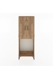 Arges Dolap Tek Raflı 2 Kapaklı Tek Askılı 60x30x163 Çam-Çam