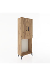 Arges Dolap Tek Raflı 2 Kapaklı Tek Askılı 60x30x163 Çam-Çam