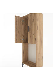 Arges Dolap Tek Raflı 2 Kapaklı Tek Askılı 60x30x163 Çam-Çam