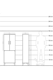 Arges Dolap Tek Raflı 2 Kapaklı Tek Askılı 60x30x163 Çam-Çam