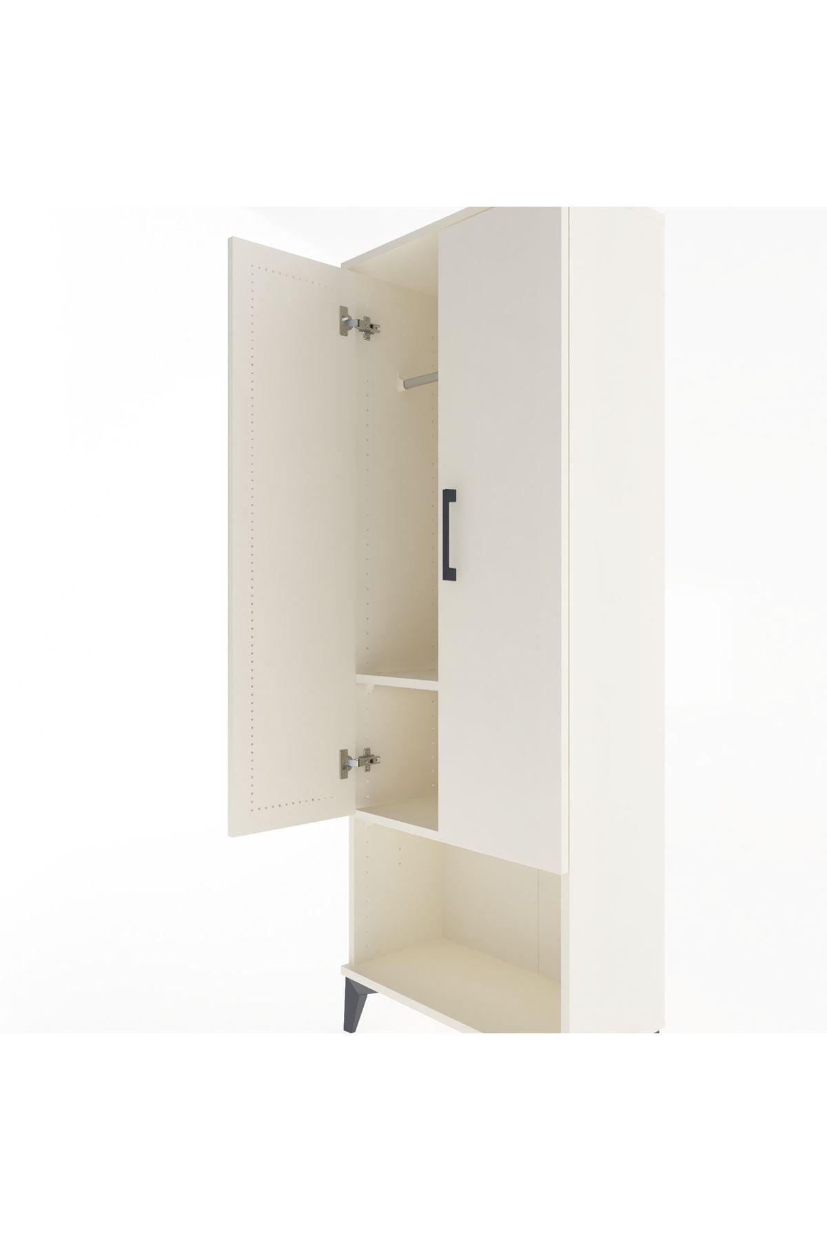 Arges Dolap 2 Raflı 2 Kapaklı Tek Askılı 60x30x163 Aytaşı-Aytaşı