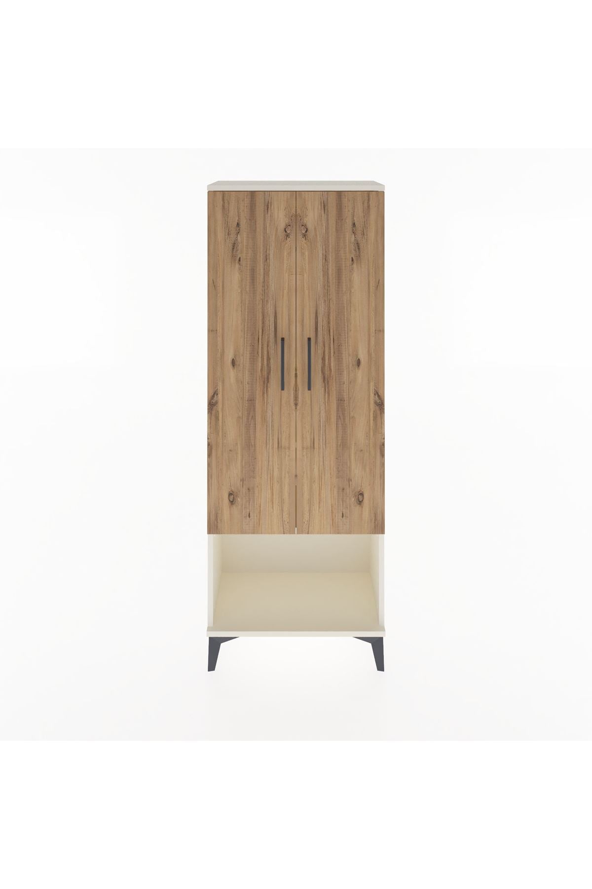 Arges Dolap 2 Raflı 2 Kapaklı Tek Askılı 60x30x163 Aytaşı-Çam