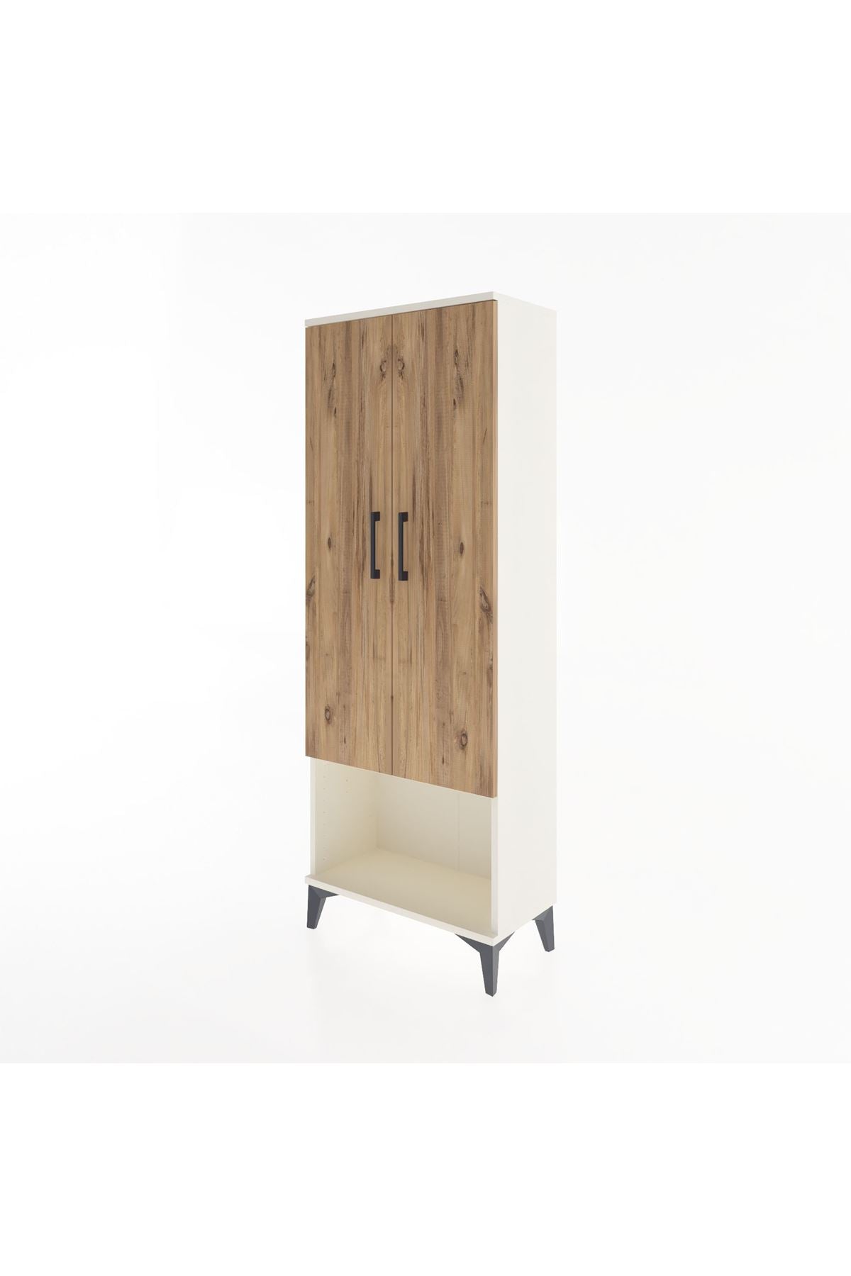 Arges Dolap 2 Raflı 2 Kapaklı Tek Askılı 60x30x163 Aytaşı-Çam