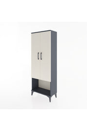 Arges Dolap 2 Raflı 2 Kapaklı Tek Askılı 60x30x163 Antrasit-Aytaşı