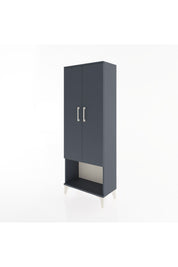 Arges Dolap 2 Raflı 2 Kapaklı Tek Askılı 60x30x163 Antrasit-Antrasit