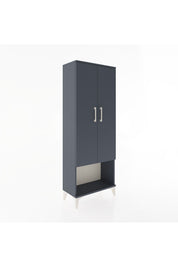 Arges Dolap 2 Raflı 2 Kapaklı Tek Askılı 60x30x163 Antrasit-Antrasit