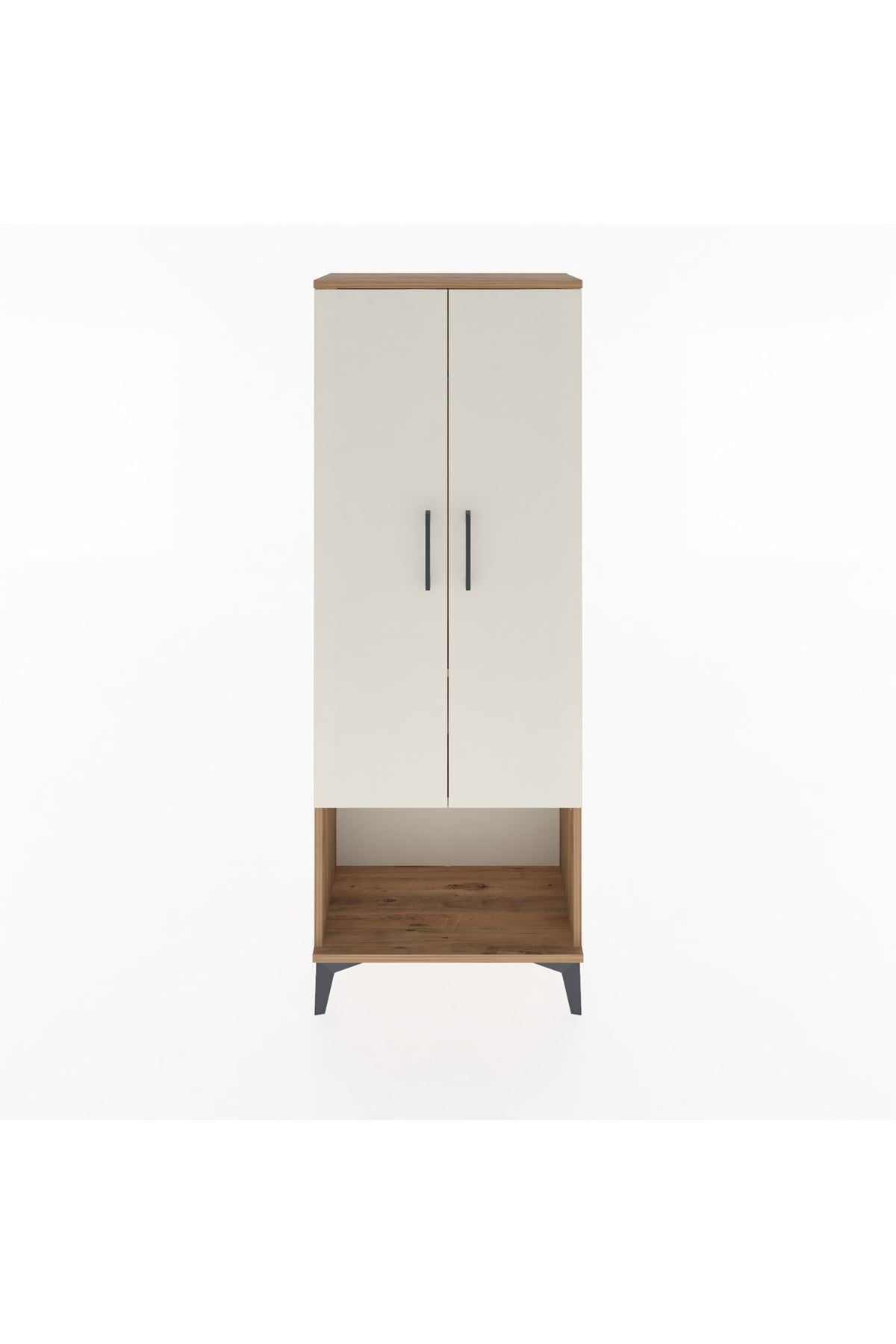 Arges Dolap 2 Raflı 2 Kapaklı Tek Askılı 60x30x163 Çam-Aytaşı