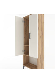 Arges Dolap 2 Raflı 2 Kapaklı Tek Askılı 60x30x163 Çam-Aytaşı