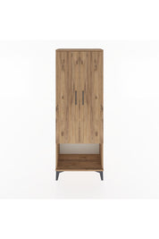 Arges Dolap 2 Raflı 2 Kapaklı Tek Askılı 60x30x163 Çam-Çam
