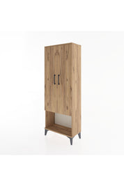 Arges Dolap 2 Raflı 2 Kapaklı Tek Askılı 60x30x163 Çam-Çam