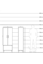 Arges Dolap Tek Raflı 2 Kapaklı Tek Askılı 60x30x163 Aytaşı-Çam