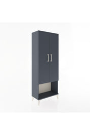 Arges Dolap Tek Raflı 2 Kapaklı Tek Askılı 60x30x163 Antrasit-Antrasit