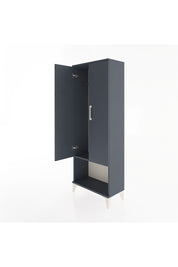Arges Dolap Tek Raflı 2 Kapaklı Tek Askılı 60x30x163 Antrasit-Antrasit