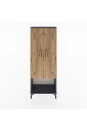 Arges Dolap Tek Raflı 2 Kapaklı Tek Askılı 60x30x163 Antrasit-Çam