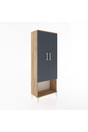 Arges Dolap Tek Raflı 2 Kapaklı Tek Askılı 60x30x163 Çam-Antrasit