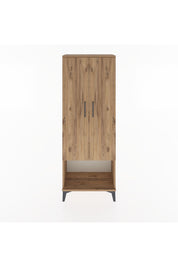 Arges Dolap Tek Raflı 2 Kapaklı Tek Askılı 60x30x163 Çam-Çam
