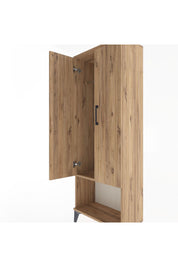 Arges Dolap Tek Raflı 2 Kapaklı Tek Askılı 60x30x163 Çam-Çam