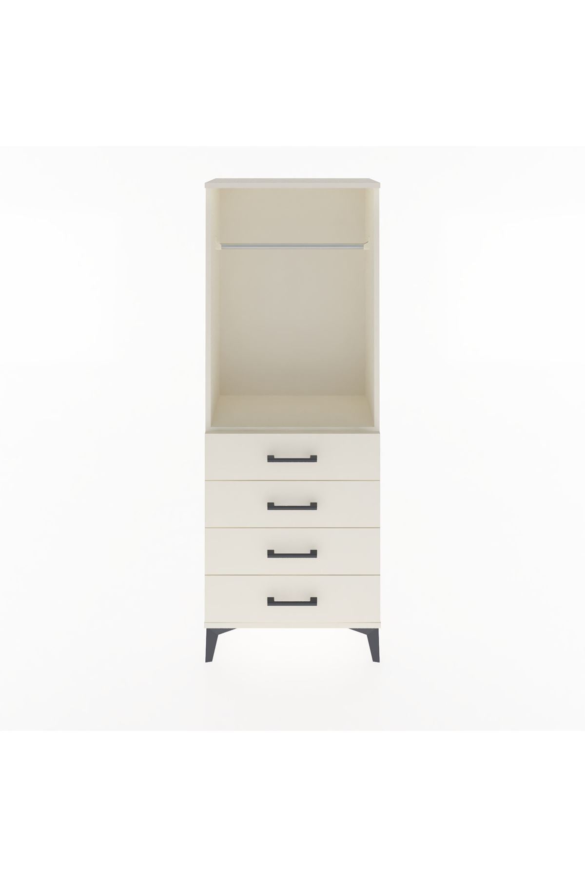 Arges Dolap Tek Raflı 4 Çekmeceli Tek Askılı 60x30x163 Aytaşı-Aytaşı