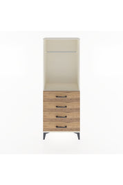 Arges Dolap Tek Raflı 4 Çekmeceli Tek Askılı 60x30x163 Aytaşı-Çam