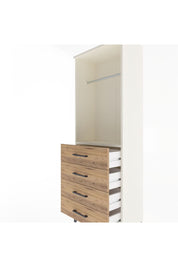 Arges Dolap Tek Raflı 4 Çekmeceli Tek Askılı 60x30x163 Aytaşı-Çam