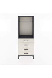 Arges Dolap Tek Raflı 4 Çekmeceli Tek Askılı 60x30x163 Antrasit-Aytaşı