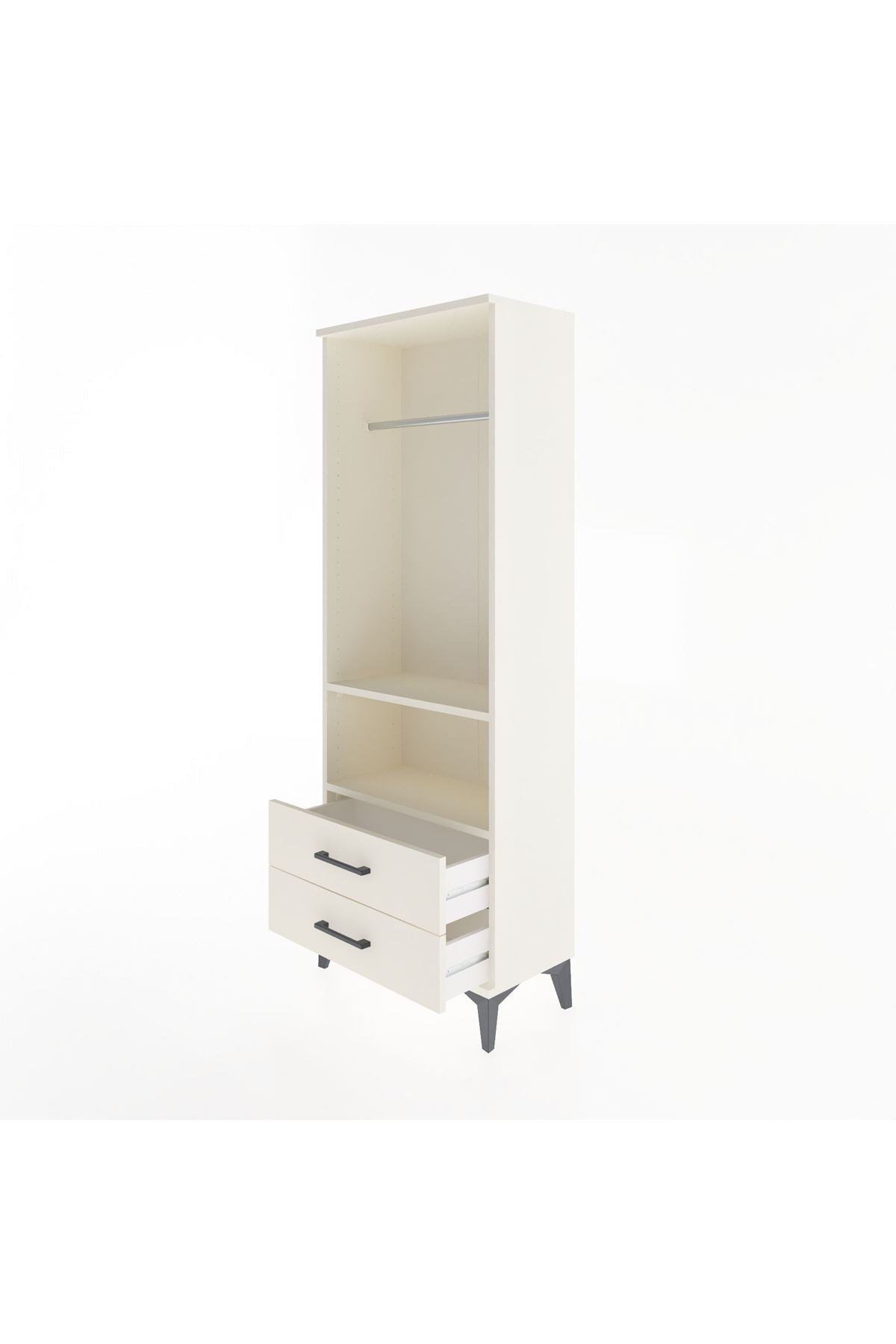 Arges Dolap 2 Raflı 2 Çekmeceli Tek Askılı 60x30x163 Aytaşı-Aytaşı