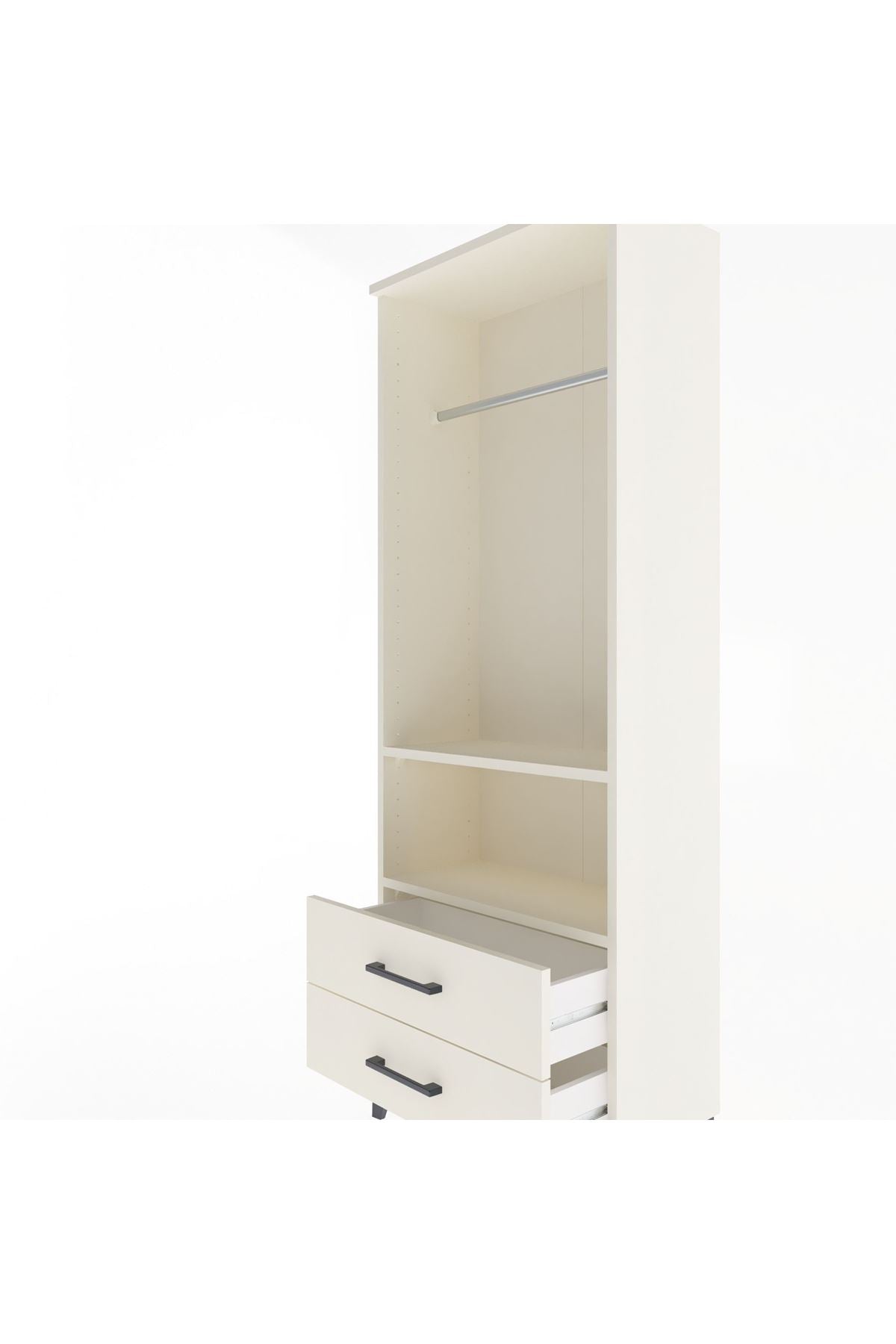 Arges Dolap 2 Raflı 2 Çekmeceli Tek Askılı 60x30x163 Aytaşı-Aytaşı