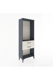 Arges Dolap Tek Raflı 2 Çekmeceli Tek Askılı 60x30x163 Antrasit-Aytaşı