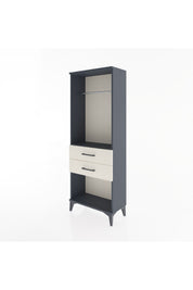 Arges Dolap Tek Raflı 2 Çekmeceli Tek Askılı 60x30x163 Antrasit-Aytaşı