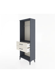 Arges Dolap Tek Raflı 2 Çekmeceli Tek Askılı 60x30x163 Antrasit-Aytaşı