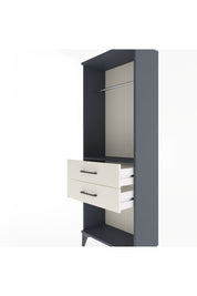 Arges Dolap Tek Raflı 2 Çekmeceli Tek Askılı 60x30x163 Antrasit-Aytaşı