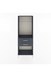 Arges Dolap Tek Raflı 2 Çekmeceli Tek Askılı 60x30x163 Antrasit-Antrasit
