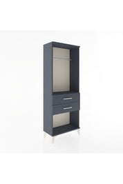 Arges Dolap Tek Raflı 2 Çekmeceli Tek Askılı 60x30x163 Antrasit-Antrasit