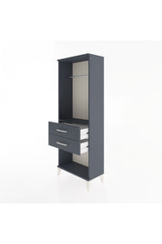 Arges Dolap Tek Raflı 2 Çekmeceli Tek Askılı 60x30x163 Antrasit-Antrasit