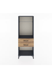 Arges Dolap Tek Raflı 2 Çekmeceli Tek Askılı 60x30x163 Antrasit-Çam