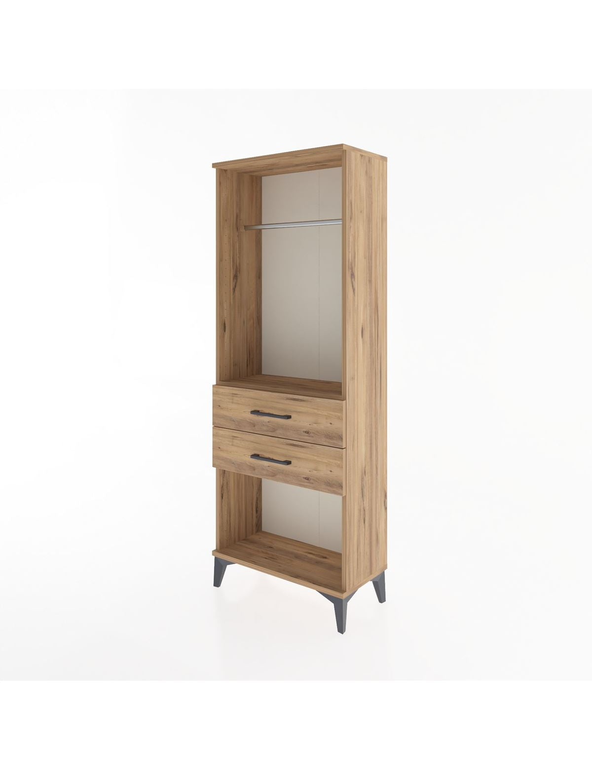 Arges Dolap Tek Raflı 2 Çekmeceli Tek Askılı 60x30x163 - S20M139V9A