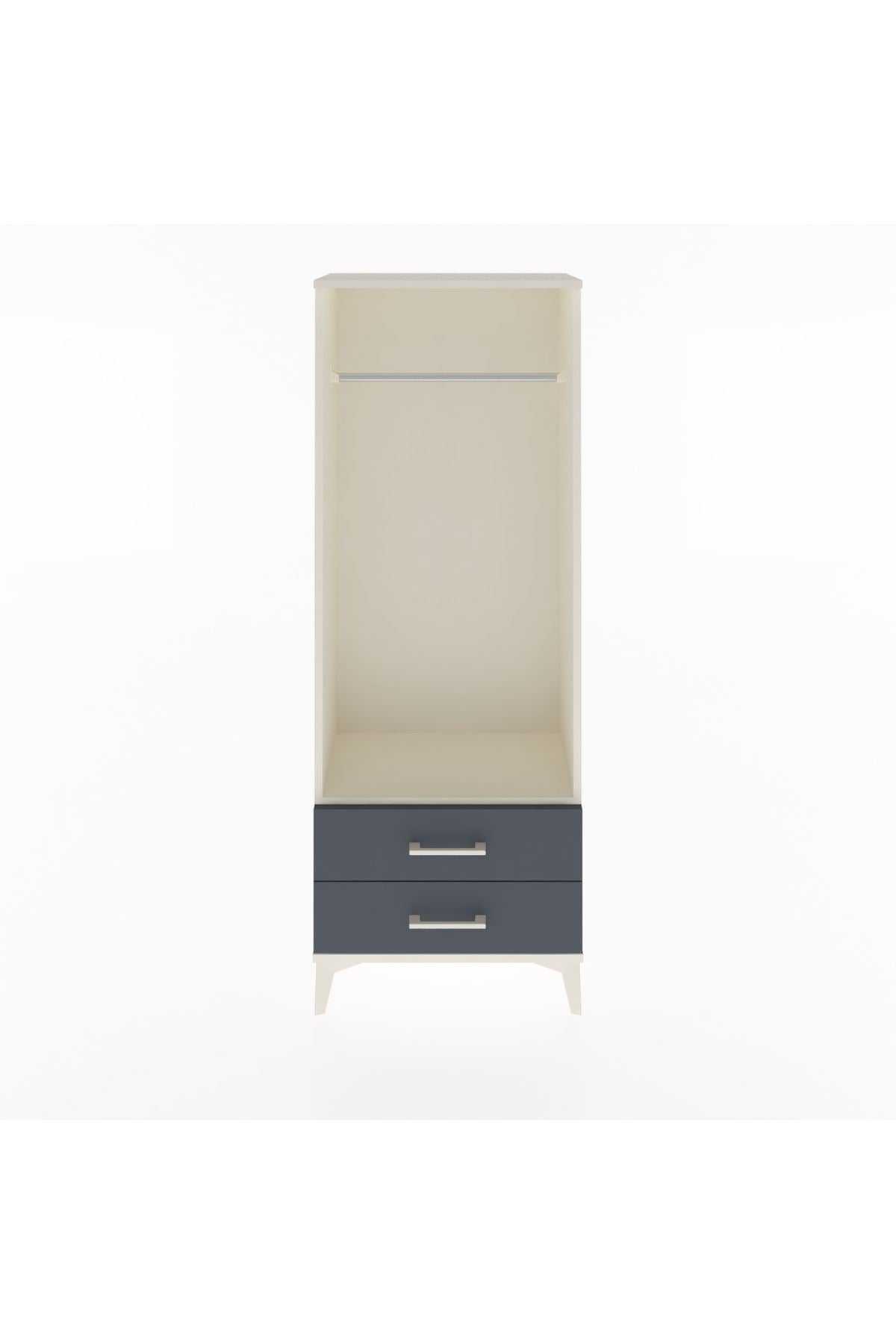 Arges Dolap Tek Raflı 2 Çekmeceli Tek Askılı 60x30x163 Aytaşı-Antrasit