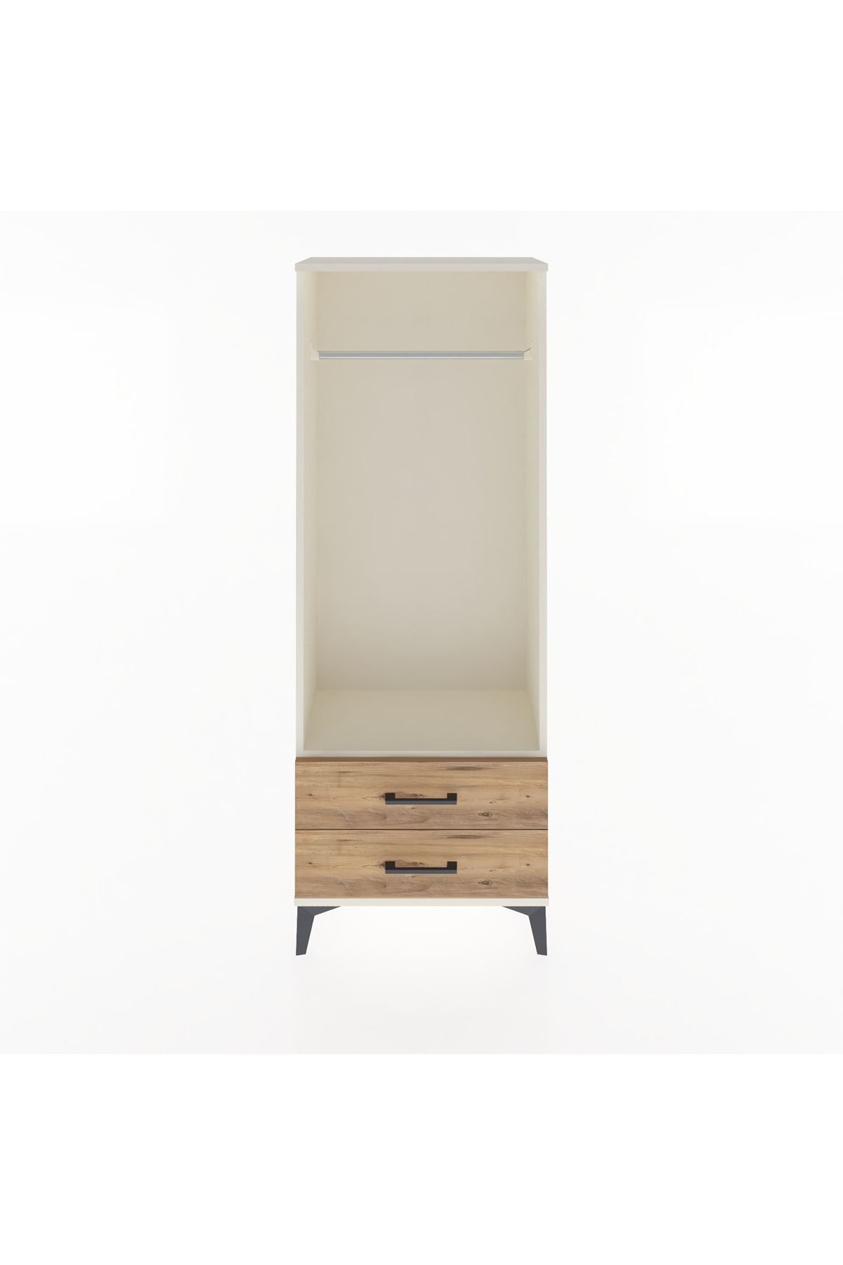 Arges Dolap Tek Raflı 2 Çekmeceli Tek Askılı 60x30x163 Aytaşı-Çam