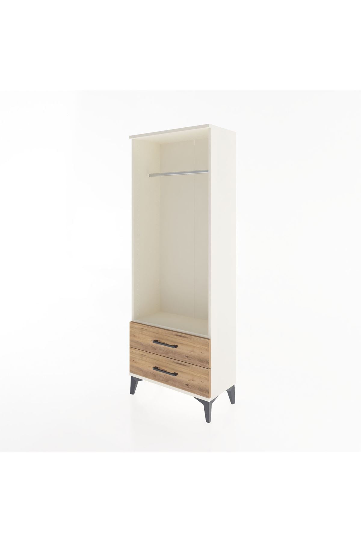 Arges Dolap Tek Raflı 2 Çekmeceli Tek Askılı 60x30x163 Aytaşı-Çam